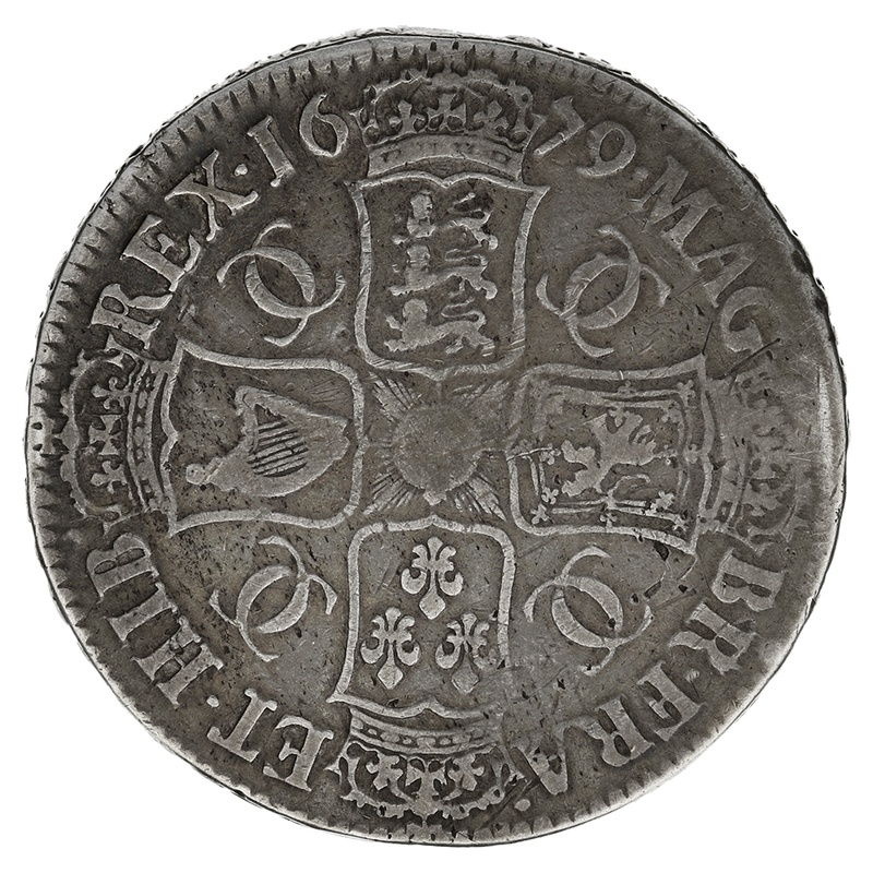 1679 Charles II Silver Crown TRICESMO PRIMO