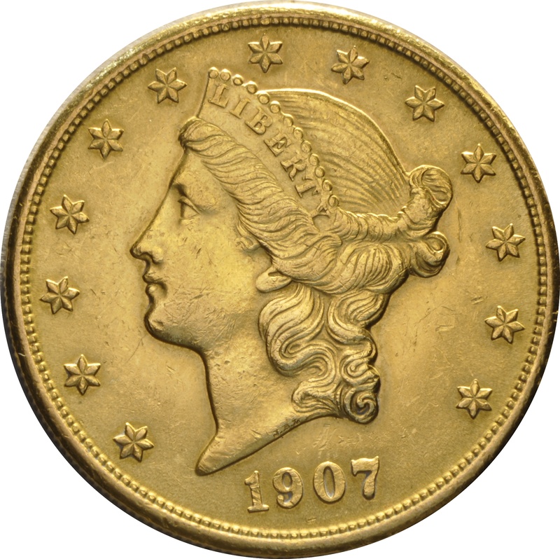 1907 $20 Gold Coin Double Eagle Liberty Head San Francisco
