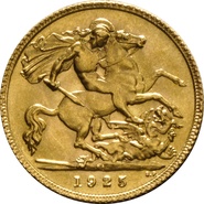 1925 Gold Half Sovereign - King George V - SA