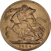 1924 Gold Sovereign Coin George V Melbourne NGC MS63