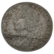 1745 Silver Shilling Coin George II LIMA