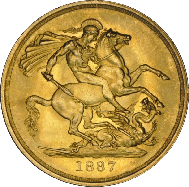 1887 £2 Coin Gold Double Sovereign Victoria Jubilee Head NGC MS63
