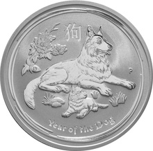 2018 Year of the Dog Silver Coin 2oz Perth Mint Australian Lunar Series