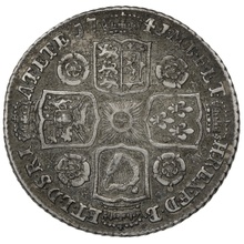 1741 George II Silver Milled Sixpence