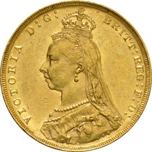 1887 Gold Sovereign Coin Queen Victoria Jubilee Head Melbourne