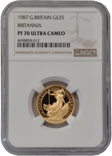 1987 Proof 1/4oz Gold Britannia Coin NGC PF70