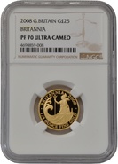 2008 Proof 1/4oz Gold Britannia Coin NGC PF70