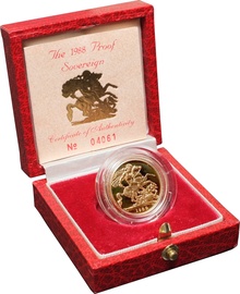 1988 Proof Gold Sovereign Boxed