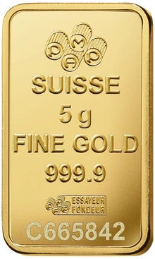 5g Gold Bar Lady Fortuna Minted PAMP