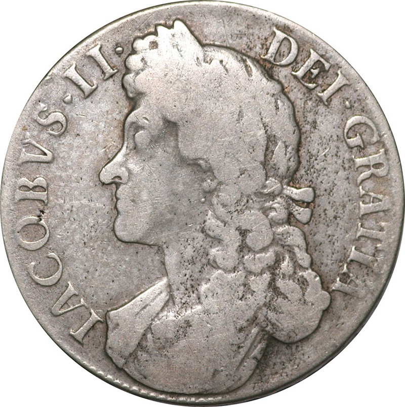 1688 James II Silver Crown - Fine
