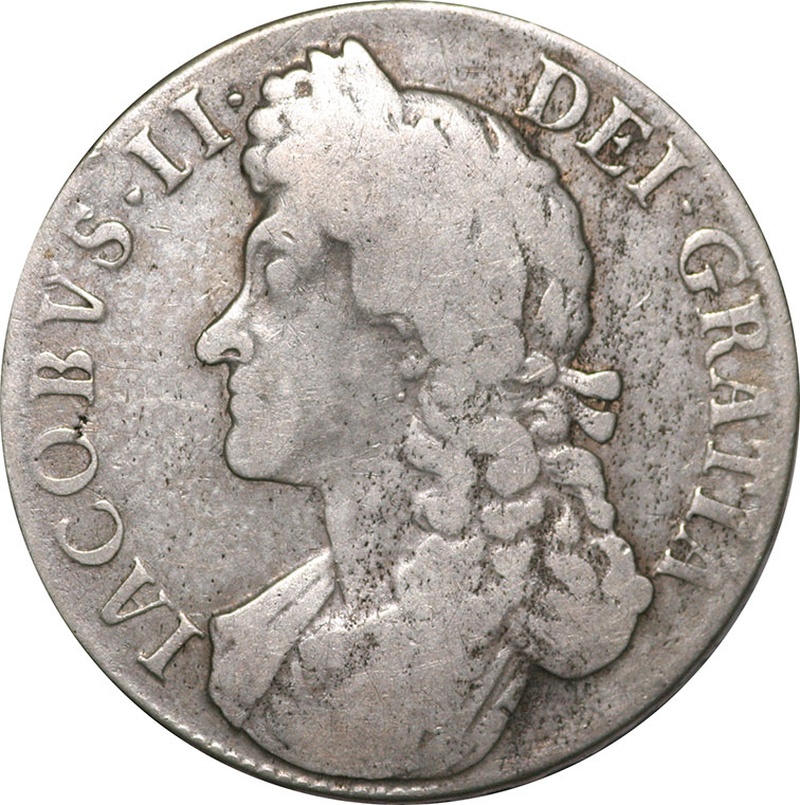 1688 Silver Crown Coin James II Fine
