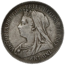 1896 Silver Shilling Coin Queen Victoria