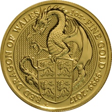 2017 1oz Dragon of Wales Gold Coin Queen's Beasts PCGS MS69