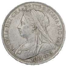 1897 Silver Crown Coin Queen Victoria Milled LXI