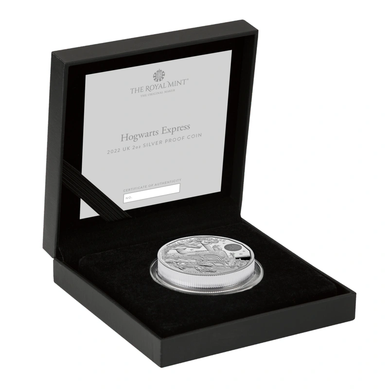 2022 Proof 2oz 25th Anniversary of Harry Potter Silver Coin Hogwarts Express Boxed