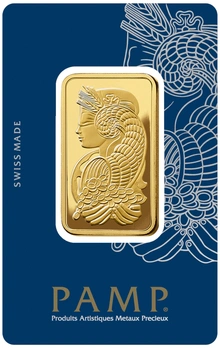 1oz Gold Bar Lady Fortuna Minted PAMP
