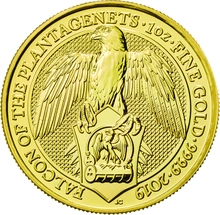 2019 1oz Falcon of the Plantagenets Gold Coin Queen's Beasts PCGS MS70