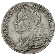 1758 Silver Shilling Coin George II