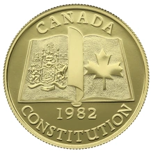 Canadian 1982 $100 1/2oz Proof Gold Coin Constitution Boxed