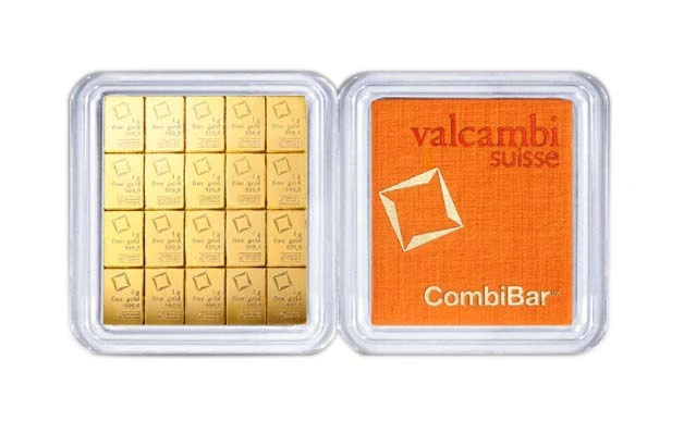 20 x 1g Gold Bar Valcambi CombiBar