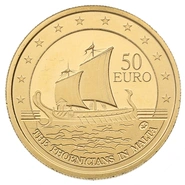 2011 Maltese Gold Proof 50 Euro coin Phoenicians