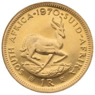 1970 R1 Gold Coin 1 Rand South Africa