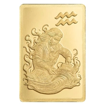 0.5g Gold Bar PAMP Zodiac Aquarius Minted