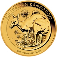 2021 1/10oz Australian Kangaroo Gold Nugget Coin