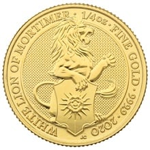 2020 1/4oz White Lion of Mortimer Gold Coin Queen's Beasts NGC MS69