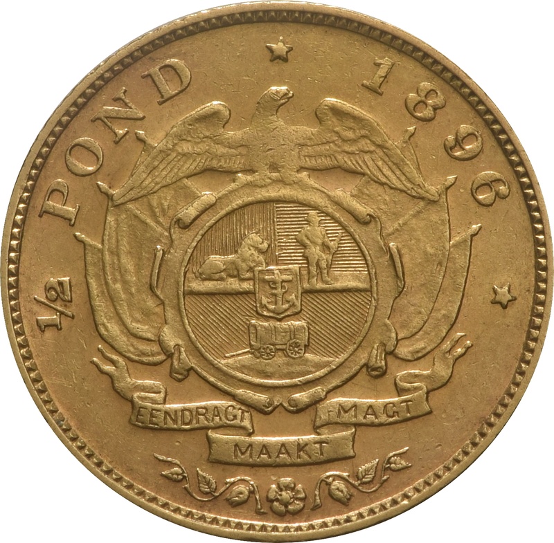 1896 1/2 Pond Gold Coin South Africa