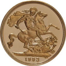 1993 Gold Proof Sovereign Three Coin Set Boxed