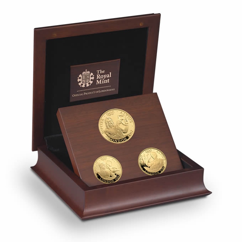 London 2012 Gold Series Higher 3 Coin Gold Proof Set Boxed