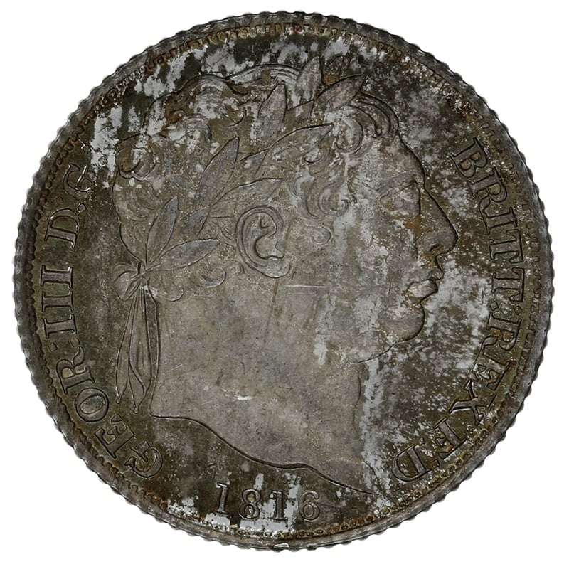 1816 Silver Sixpence Coin George III 