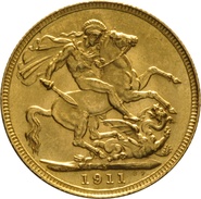 1911 Gold Sovereign - King George V - S