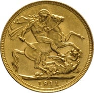 1911 Gold Sovereign Coin George V Sydney