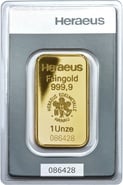 1oz Gold Bar Heraeus