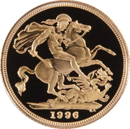 1996 Proof Gold Sovereign Coin Elizabeth II Third Head