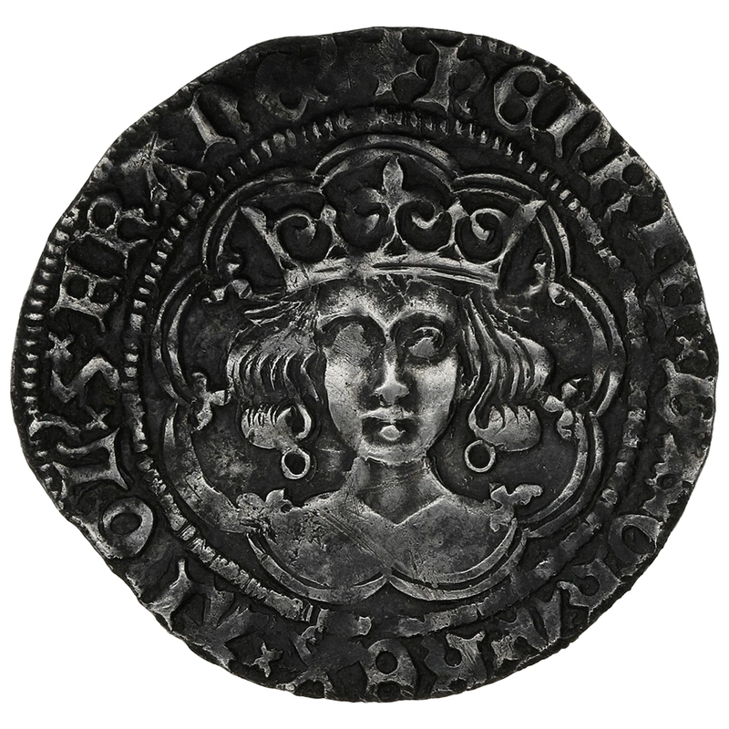 1422-1427 Silver Groat Fourpence Coin Henry VI Annulet Issue Calais Mint