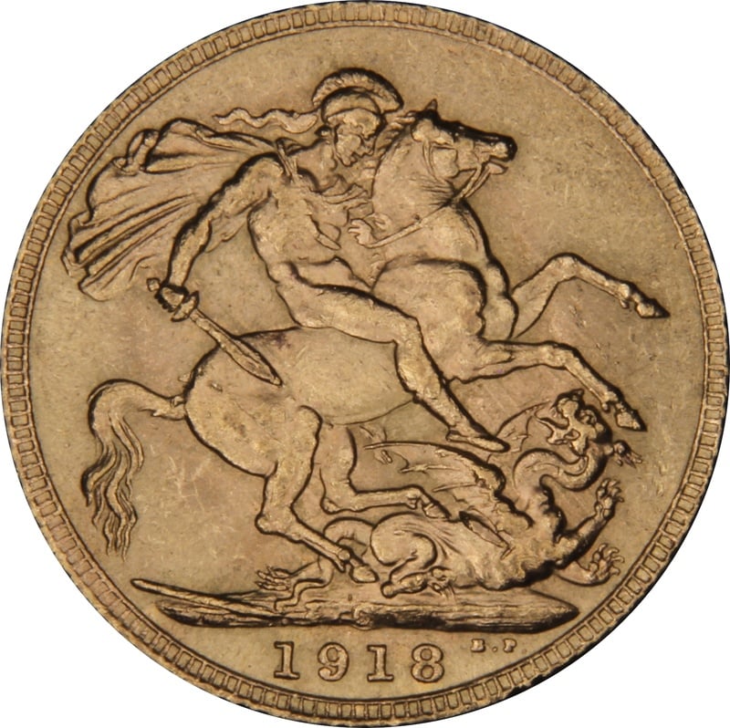 1918 Gold Sovereign Coin George V Canada NGC MS62