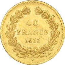 French 40 Francs Gold Coin Louis-Philippe 1831-1839