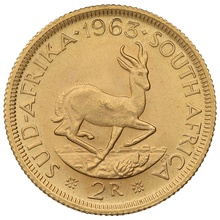 1963 R2 Gold Coin 2 Rand South Africa
