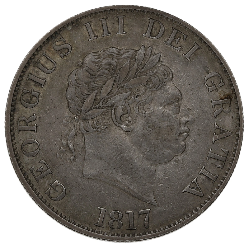 1817 Silver Half Crown Coin George III Good Very Fine