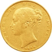1844 Gold Sovereign Queen Victoria Young Head