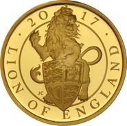 2017 1/4oz Quarter Ounce Proof Lion Gold Coin Queen's Beasts