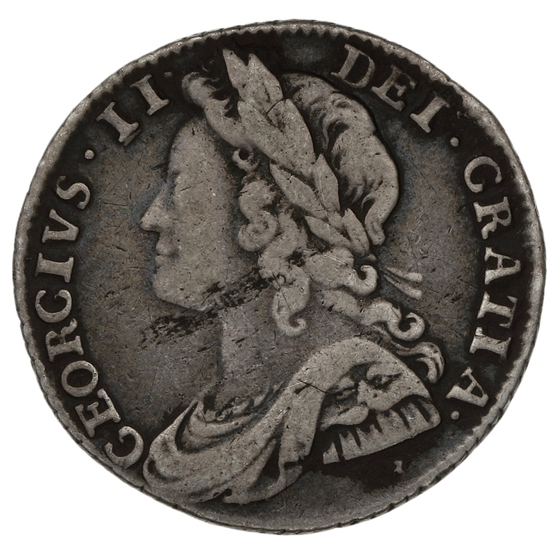 1732 George II  Silver Sixpence