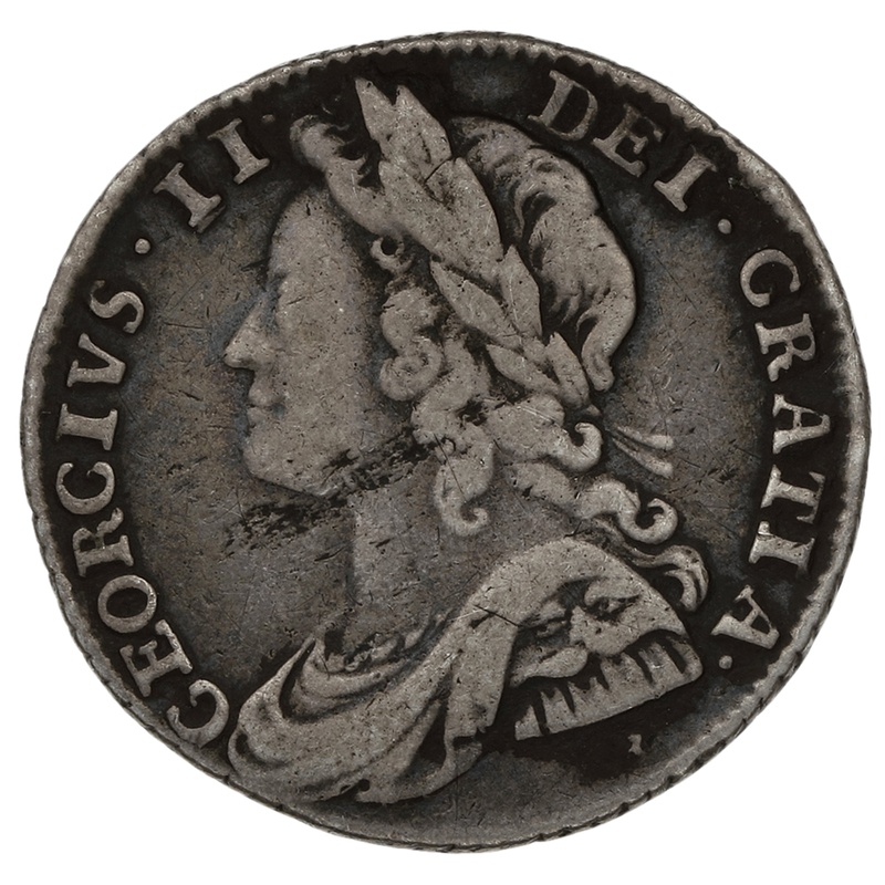 1732 Silver Sixpence Coin George II