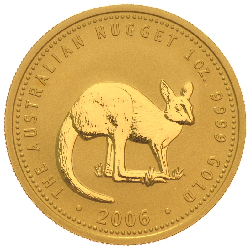 2006 Australian Kangaroo Gold Nugget Coin 1oz