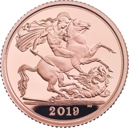 2019 Proof Gold Half Sovereign Elizabeth II Fifth Head