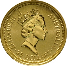 1991 1/4oz Australian Kangaroo Gold Nugget Coin