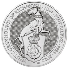 2022 10oz White Greyhound of Richmond Silver Coin Queen's Beasts